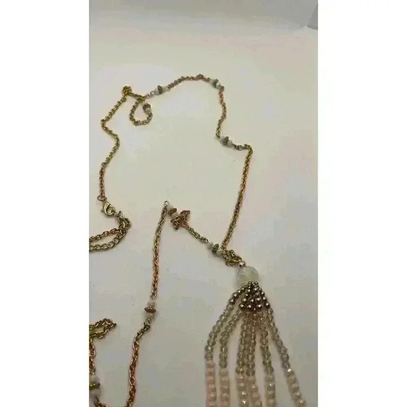 Golden 39 Inch Necklace With Tassel - Picture 4 of 4